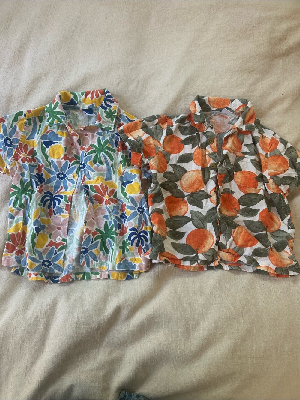 Old navy Kids Button-Front Shirt - Orange & Green Fruit Print 2T